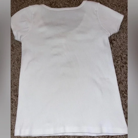 Brandy Melville Ribbed Button up T shirt - Picture 2 of 4